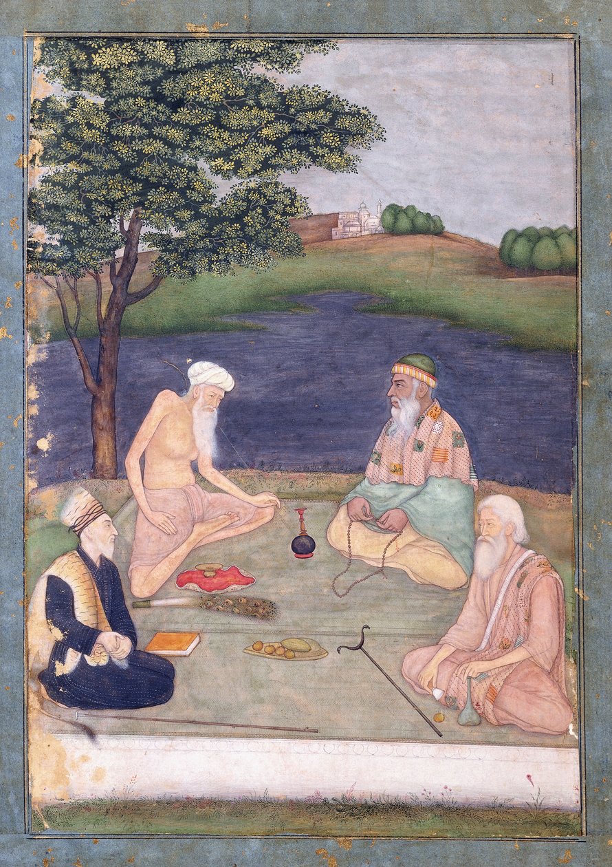 सूफियों ने अपने पीर का दौरा किया, c.1650 द्वारा इंडियन स्कूल