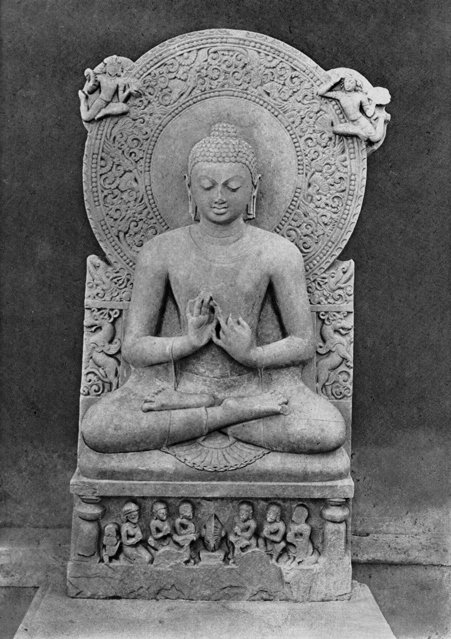 शिक्षण बुद्ध (धर्मचक्र मुद्रा) (बलुआ पत्थर) द्वारा इंडियन स्कूल