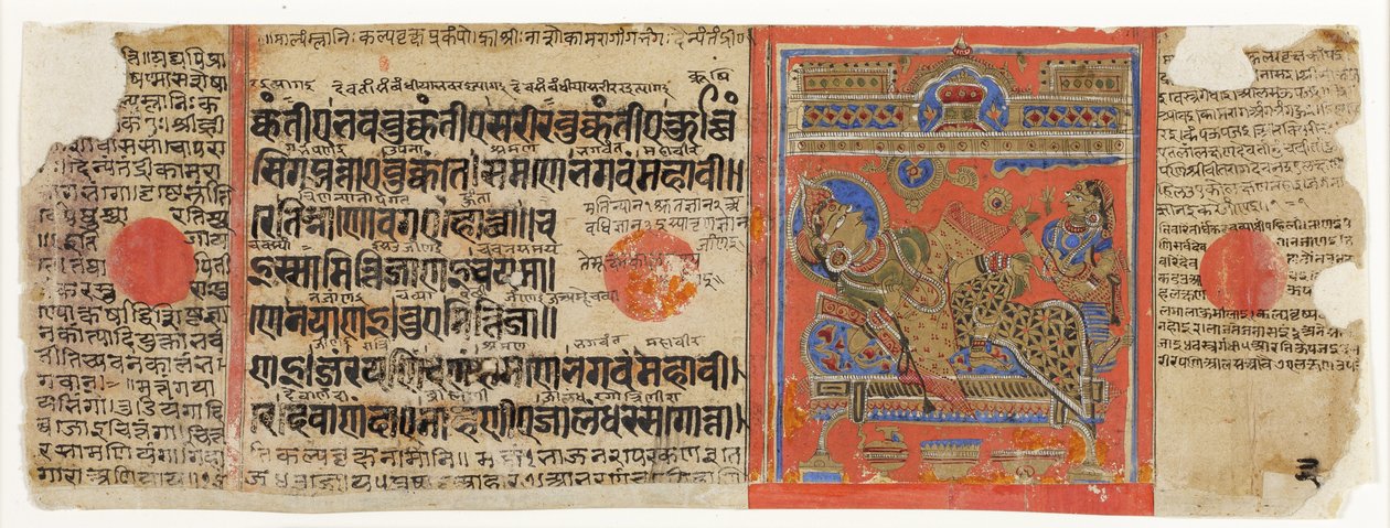 कल्पसूत्र (कागज पर ओपेक wc) से उसके सोफे पर ब्राह्मणी देवानंद द्वारा इंडियन स्कूल