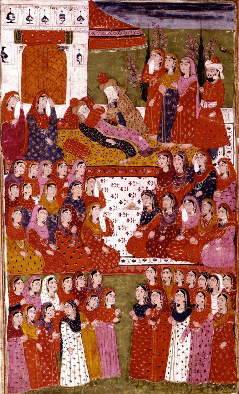 अबू बक्र की मौत, हम्ला-ए-हैदरी का चित्रण, मिर्ज़ा मुहम्मद रफ़ी बाज़ी द्वारा 1808 द्वारा इंडियन स्कूल