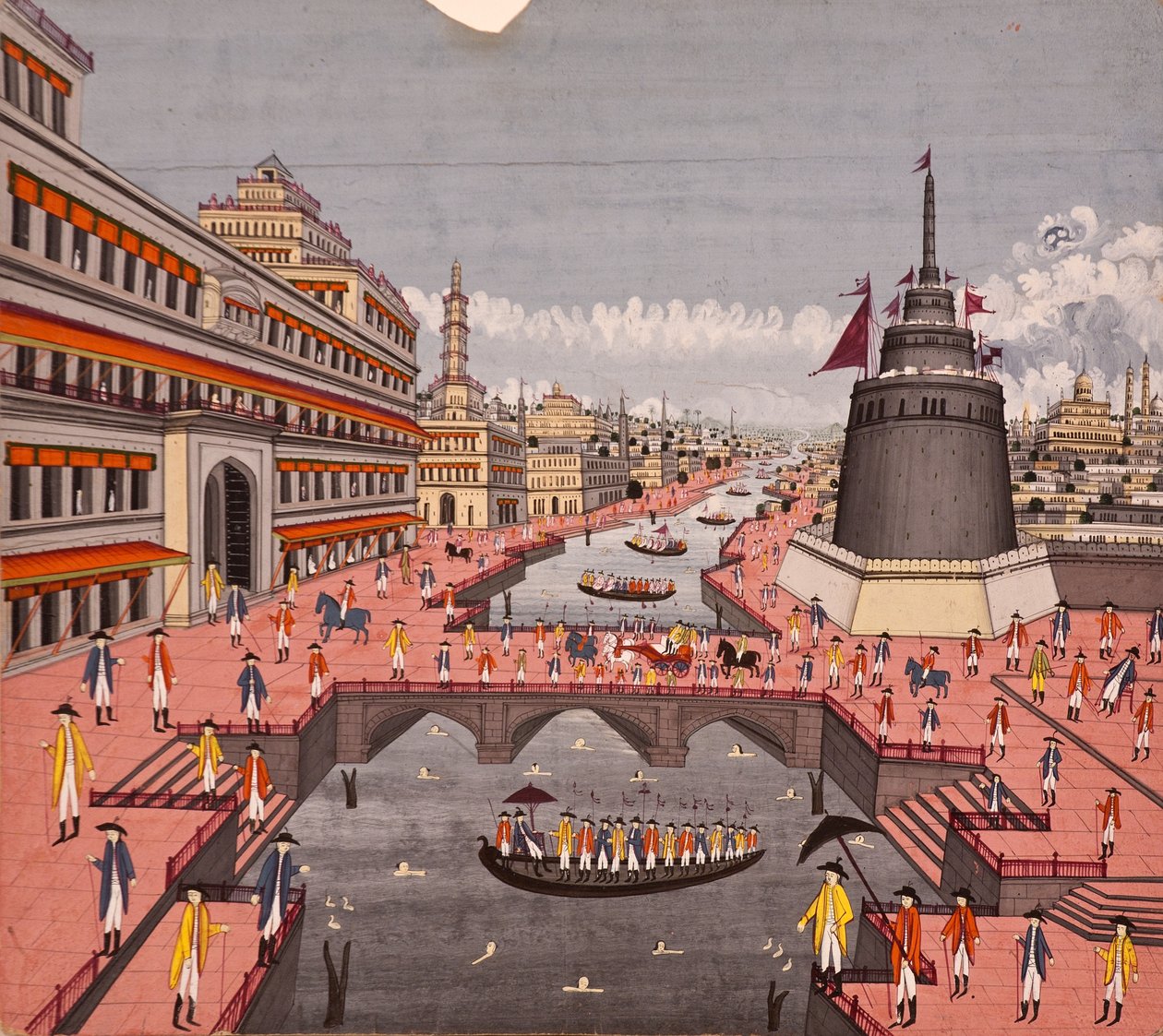 जौनपुर में घाट, c.1780 (कागज पर अपारदर्शी wc) द्वारा इंडियन स्कूल