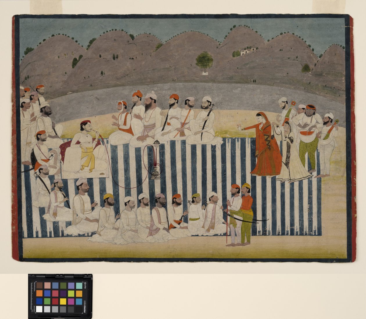बहादुर सिंह का बेटा एक नंगा, c.1800 देखता है (कागज पर अपारदर्शी पानी और सोना) द्वारा इंडियन स्कूल