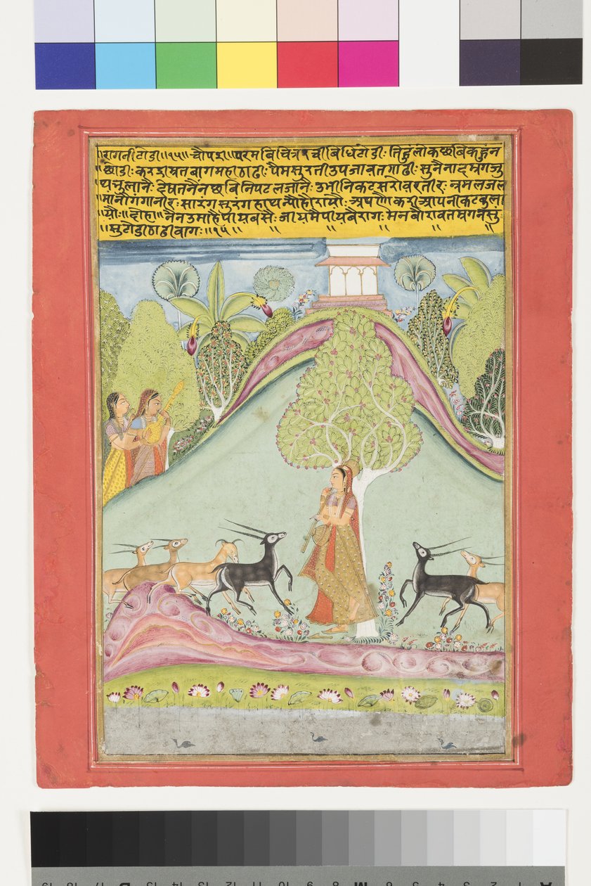 टोडी रागिनी, c.1700 (कागज पर अपारदर्शी wc और सोना) द्वारा इंडियन स्कूल