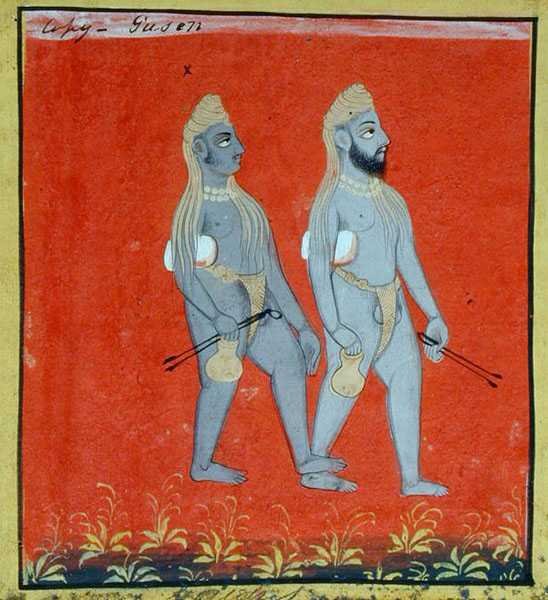 दो गोसाईं, धार्मिक भिक्षुक, उदयपुर, c.1810-20 (कागज पर गौचे) (विवरण) (136600 भी देखें) द्वारा इंडियन स्कूल