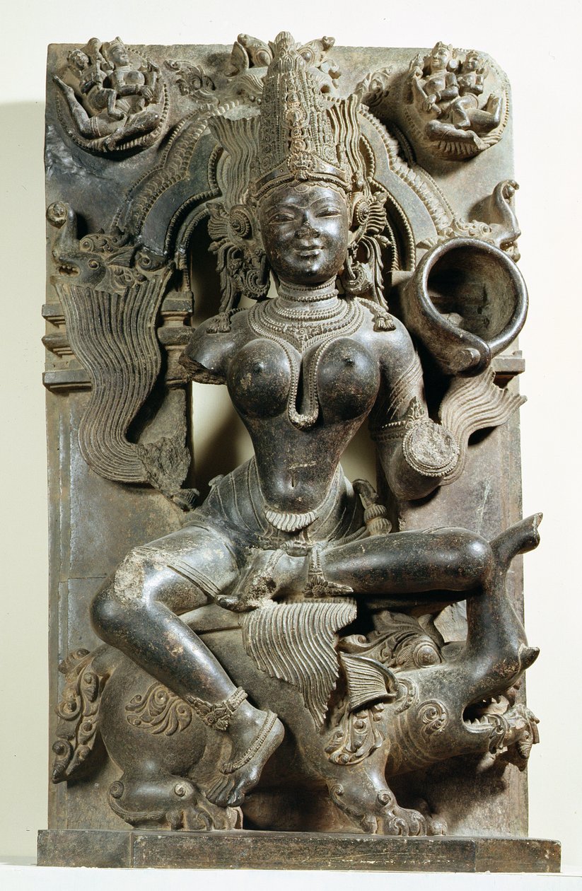 वरुणी, कोणार्क सूर्य मंदिर, उड़ीसा, पूर्वी गंगा राजवंश से नक्काशी द्वारा इंडियन स्कूल