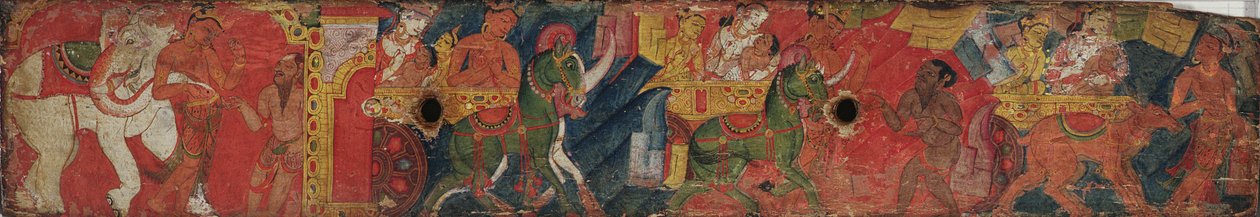 वेसनतारा जाटक, एक पांडुलिपि कवर, पाला स्कूल, c.1200 (चित्रित लकड़ी) से द्वारा इंडियन स्कूल