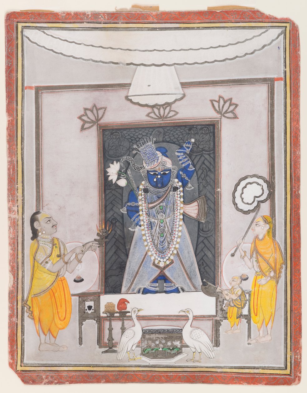 श्रीनाथजी की पूजा (अपारशक्ति, कागज पर सोने और चांदी) द्वारा इंडियन स्कूल