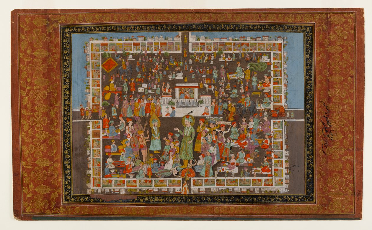 यूसुफ और ज़ुलैक्खा, 1875-1900 (कागज पर अपारदर्शी wc और सोना) द्वारा इंडियन स्कूल