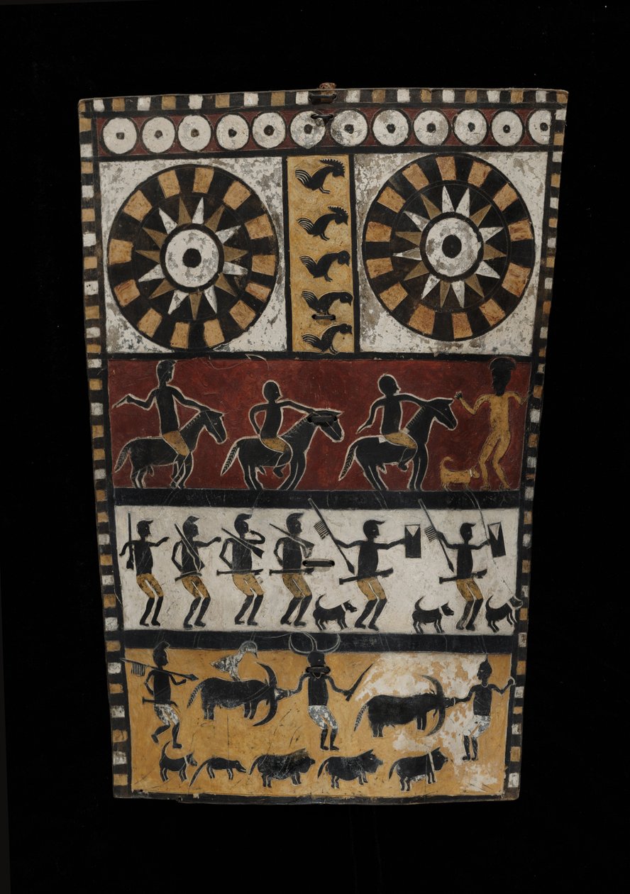 शील्ड (बालुलंग), 19 वीं सदी के अंत में (भैंस छिपाना, रंजक, और लकड़ी) द्वारा इंडोनेशियाई स्कूल
