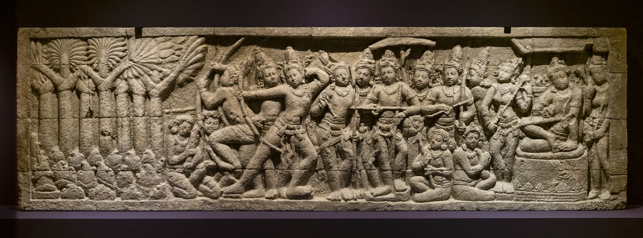 तीरंदाजी परीक्षण। इंडोनेशिया, जावा, बोरोडुरु। 19 वीं शताब्दी का अंत द्वारा इंडोनेशियाई स्कूल
