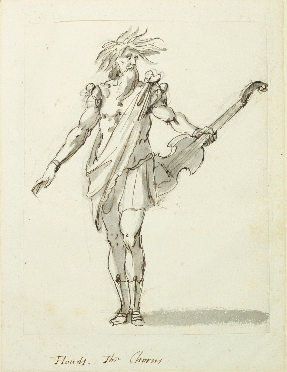 बाढ़: कोरस, c.1631 (कागज पर कलम और स्याही) द्वारा Inigo जोन्स