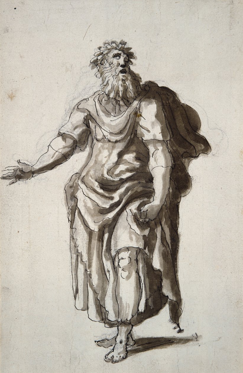 मर्लिन, c.1610 (कागज पर कलम और स्याही) द्वारा Inigo जोन्स