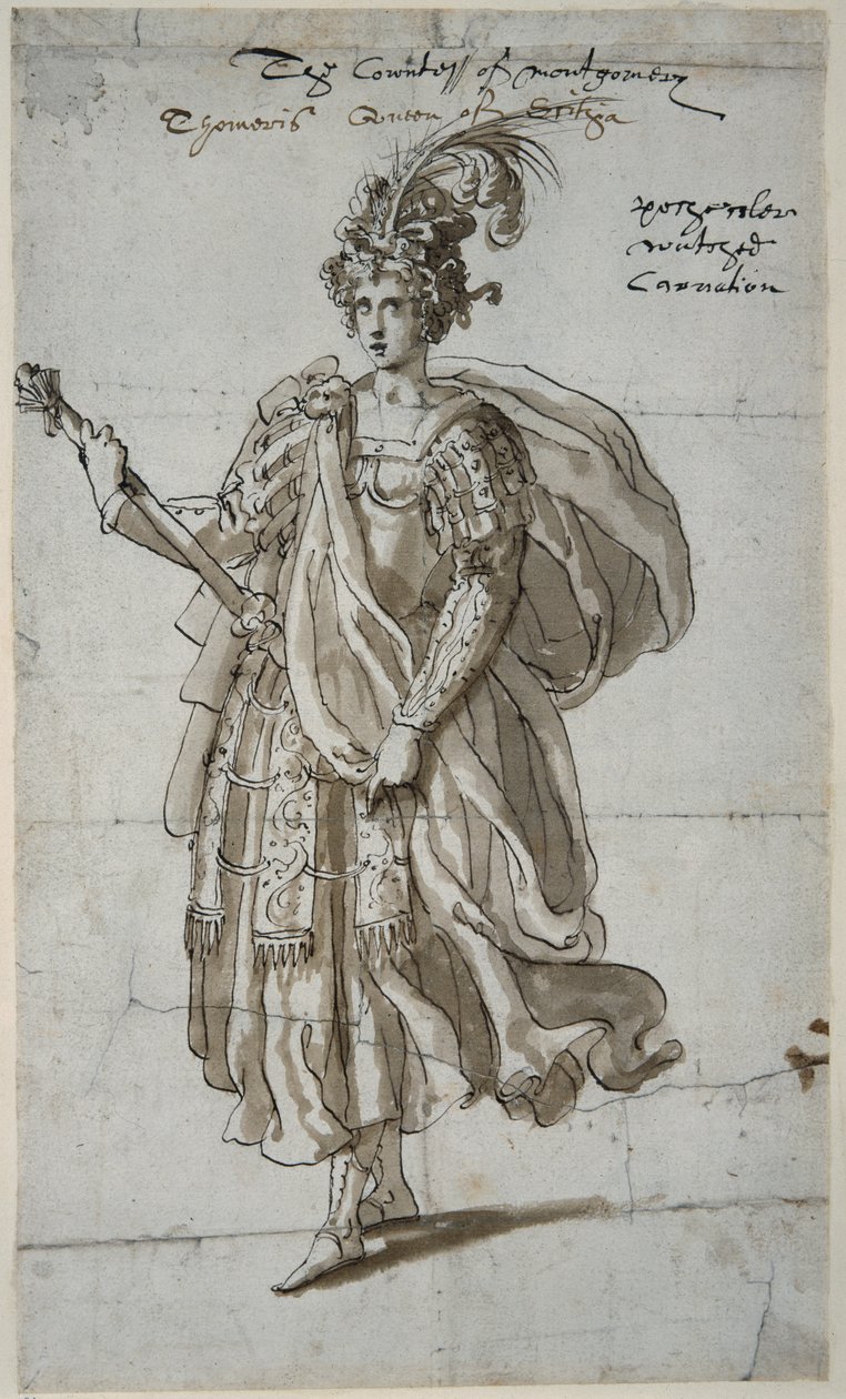 मस्सागेटाई की रानी टोमिरिस, c.1609 (कागज पर कलम और स्याही) द्वारा Inigo जोन्स