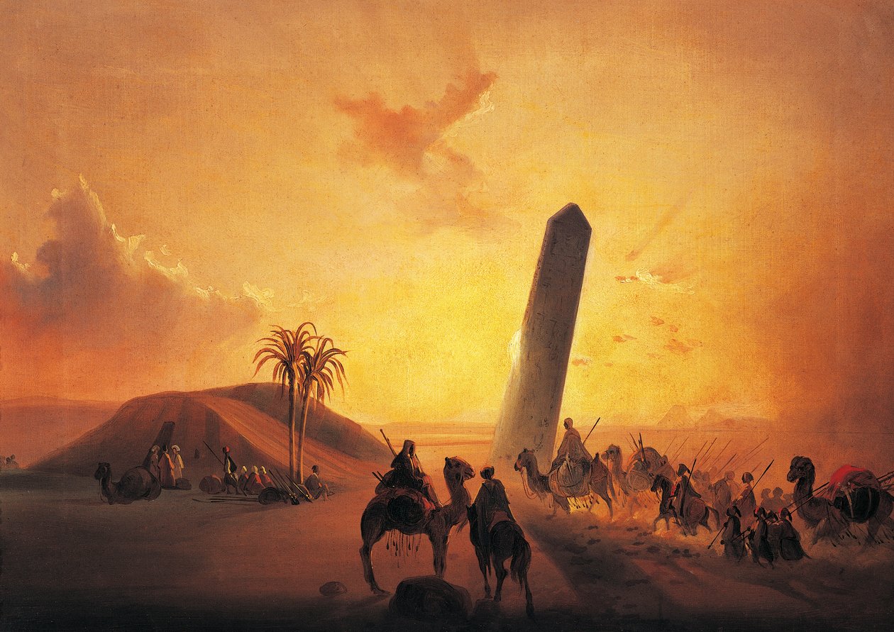 रेगिस्तान में कारवां, इपोलिटो कैफ़ी द्वारा पेंटिंग (1809-1866), कैनवास पर तेल, 31x44 सेमी द्वारा इपोलिटो कैफिक