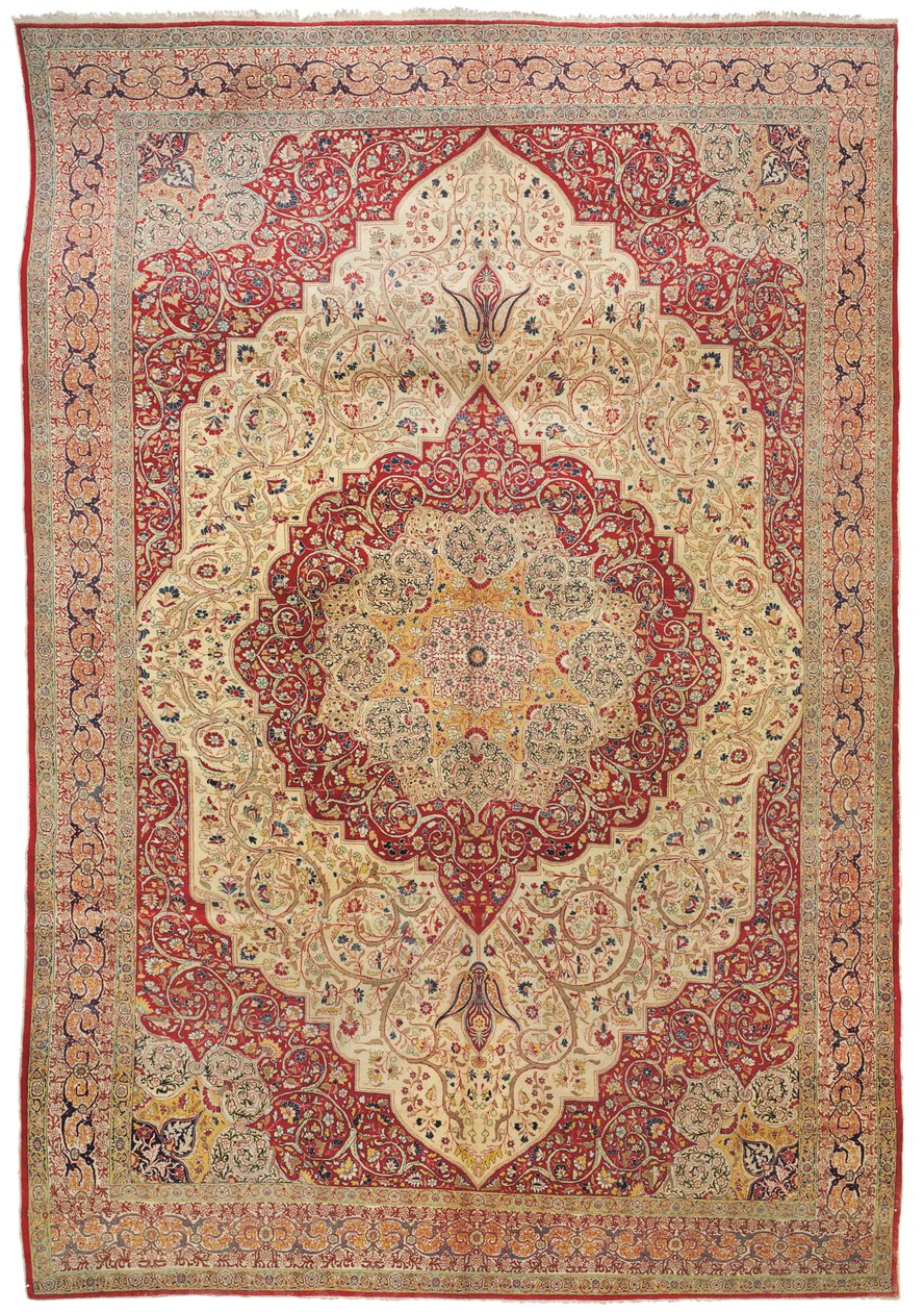 हाजी जलीली तबरीज़ कालीन, c.1890 द्वारा ईरानी स्कूल