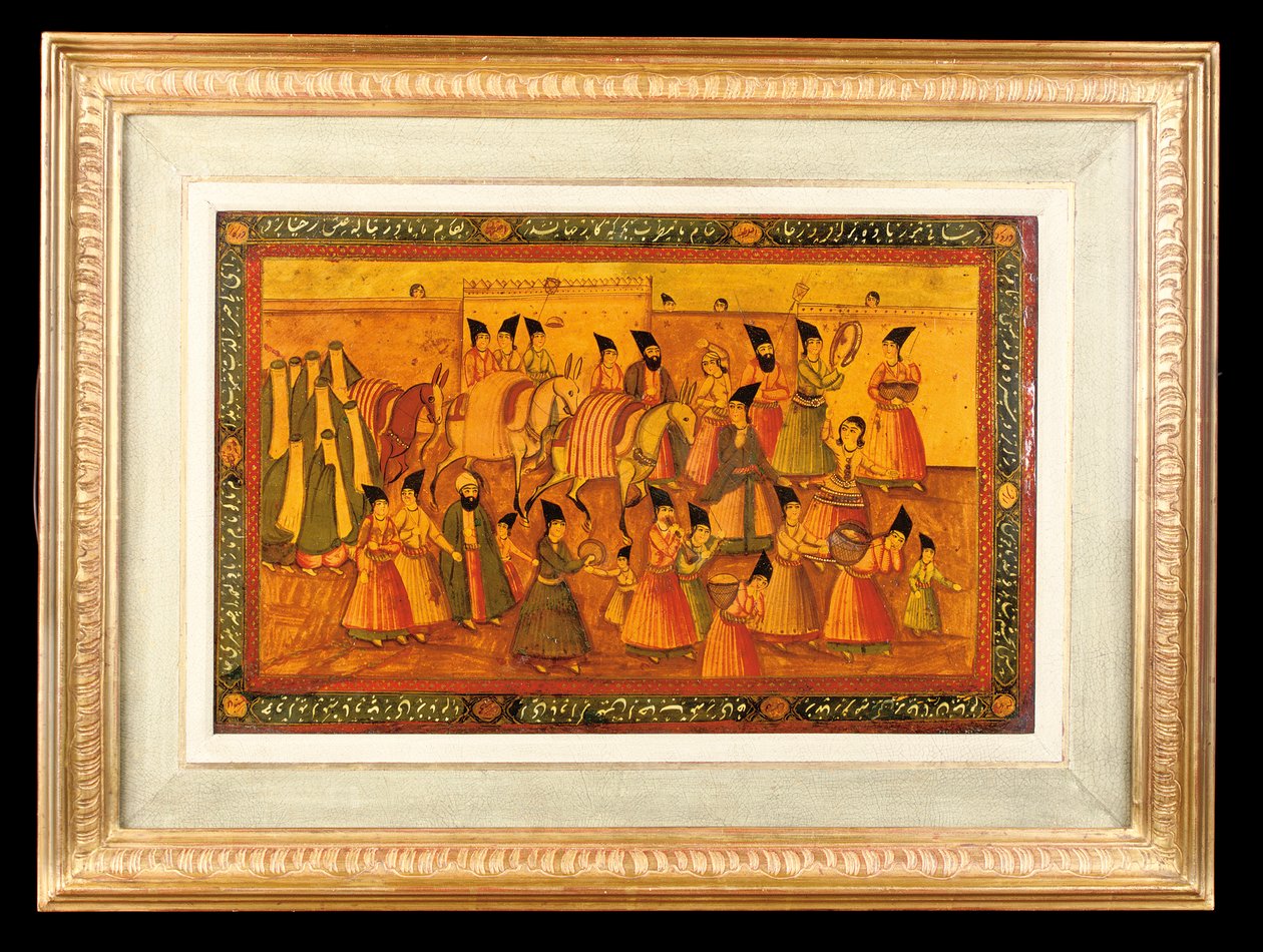 पेंट पैनल की एक जोड़ी, क़ज़र ईरान, 1850-75 द्वारा ईरानी स्कूल
