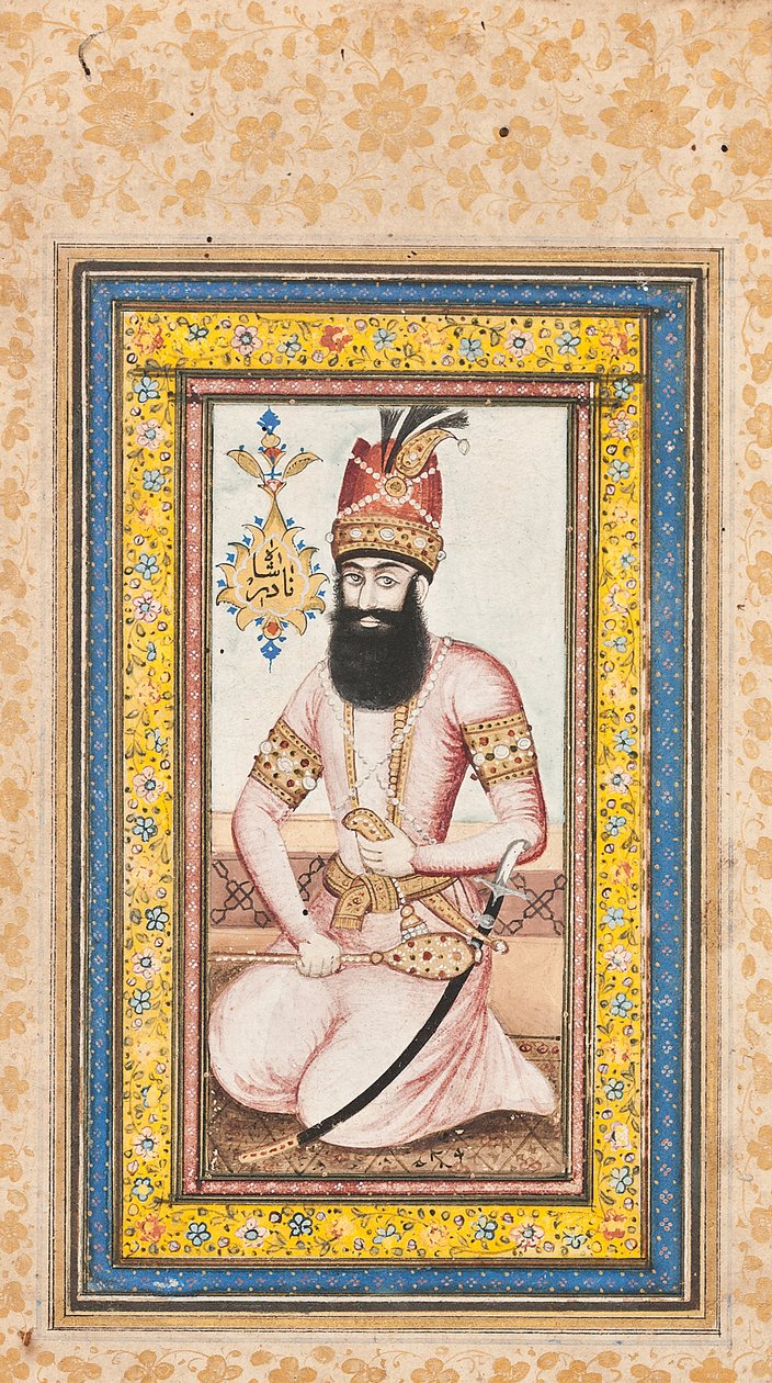 नादिर शाह का चित्रण, करीम खान ज़ैंड, क़ज़र ईरान के साथ जोड़ी में से एक द्वारा ईरानी स्कूल