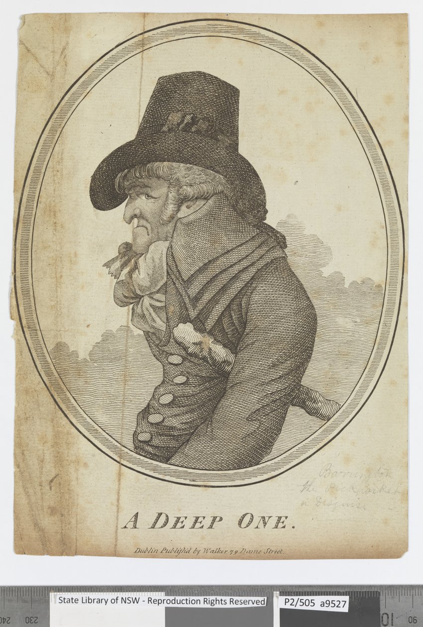 'ए डीप वन' [जॉर्ज बैरिंगटन का चित्र], c.1800 (उत्कीर्णन) द्वारा आयरिश स्कूल