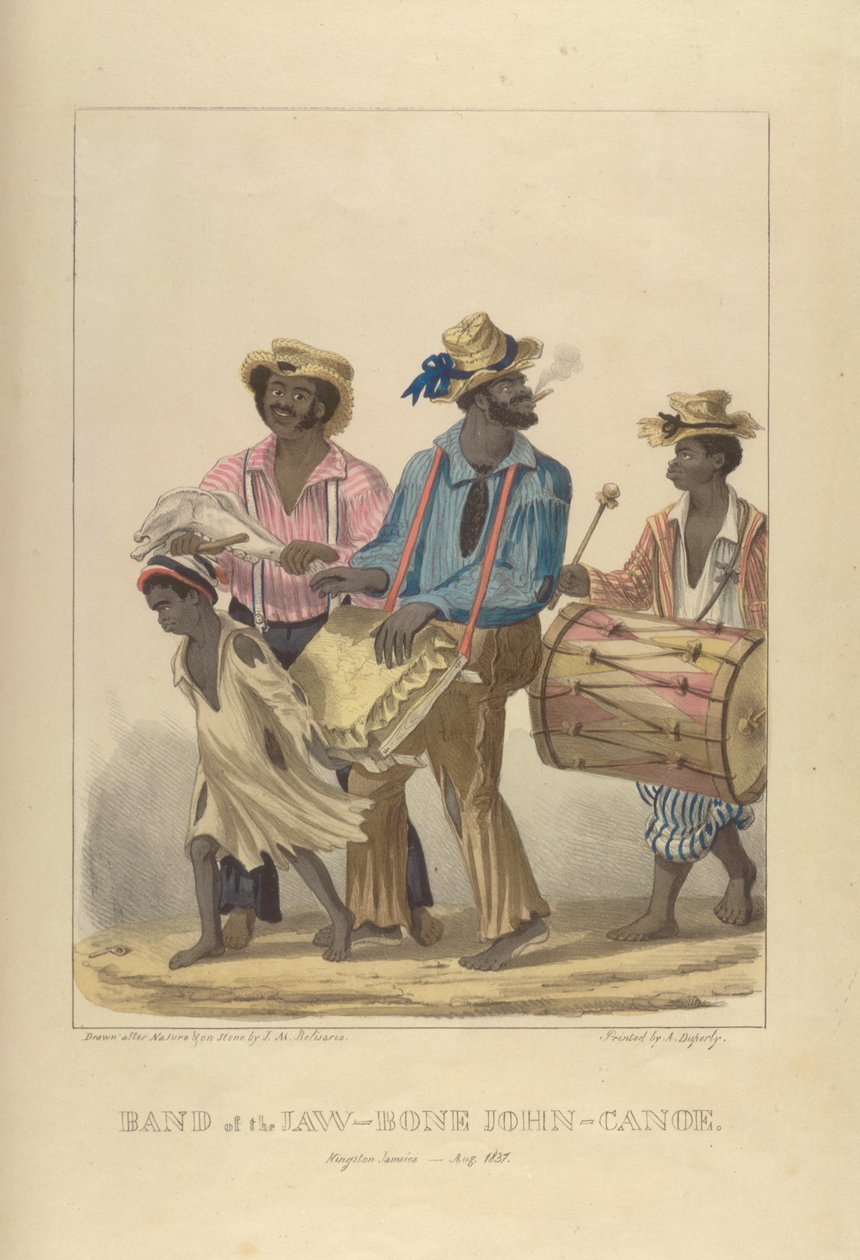 बैंड ऑफ द जॉ-बोन जॉन-कैनो, &39;स्केचेस ऑफ कैरेक्टर ...&39;, 1837 से चित्रण द्वारा इसहाक मेंडेस बेलिसारियो