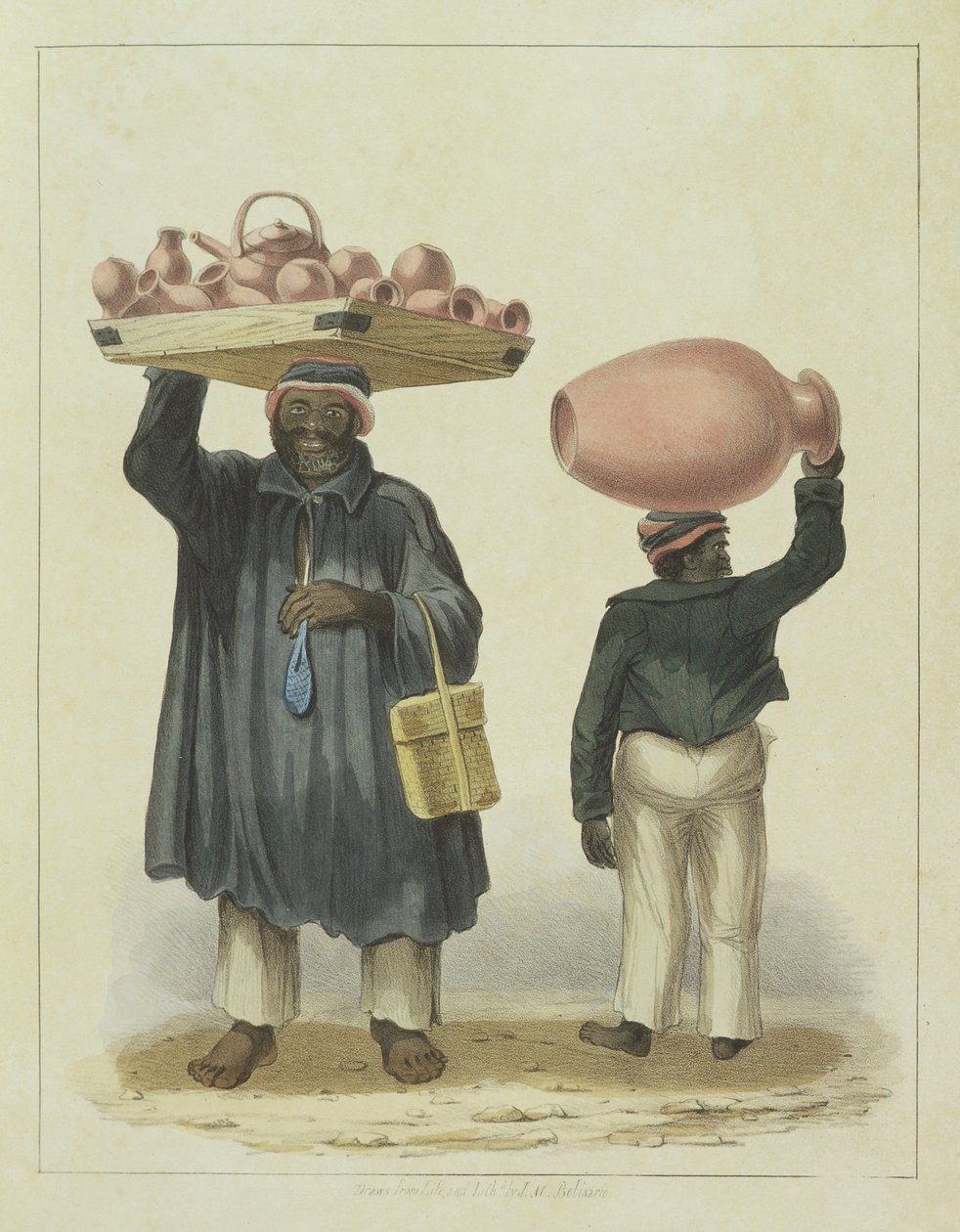 वाटर-जार सेलर्स, प्लेट्स 9 फ्रॉम &39;कैरेक्टर्स ऑफ कैरेक्टर ...&39;, 1838 द्वारा इसहाक मेंडेस बेलिसारियो