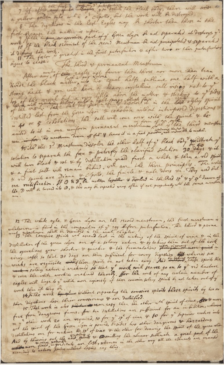 द हंटिंग ऑफ़ द ग्रीन ल्योन, श्लोक, c.1700 द्वारा आइजैक न्यूटन