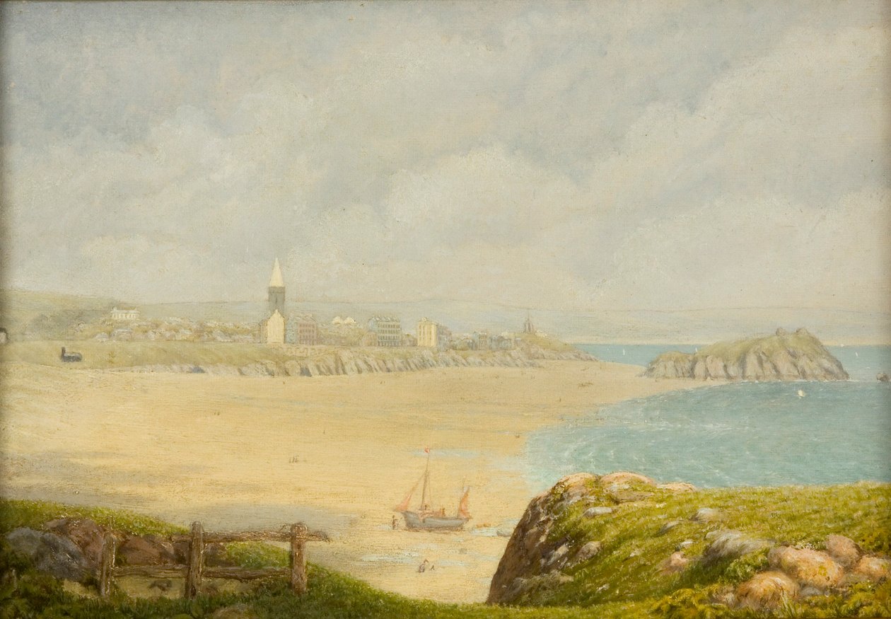 Tenby, समुद्र तट, 1870-1927 द्वारा इसाम्बर्ड ओवेन