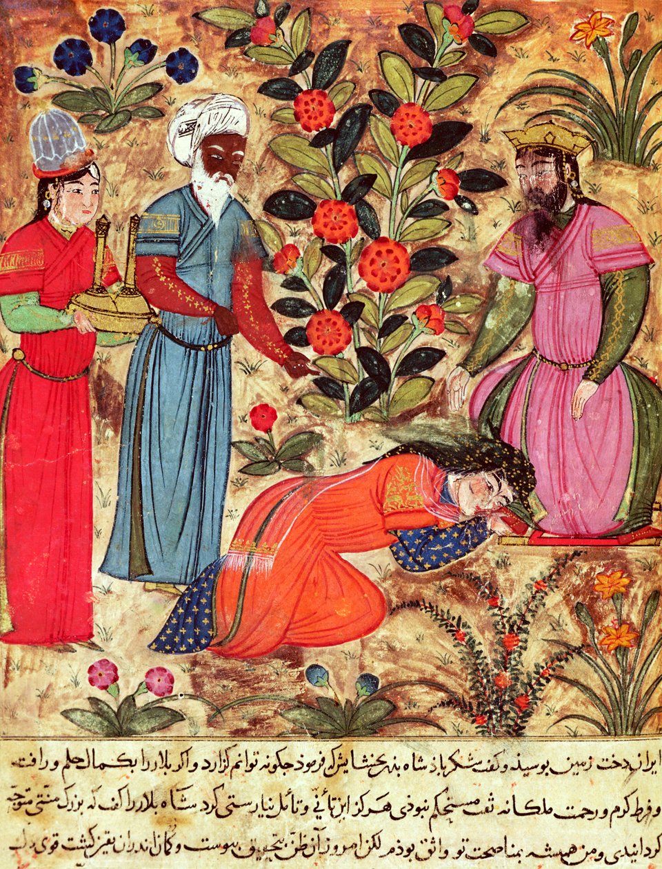 Fol.101 &39;द फैबल्स ऑफ बिद्या&39; से &39;द बुक ऑफ़ कालिला एंड डिमना&39; की एक महिला ने सुल्तान का चयन किया द्वारा इस्लामी स्कूल