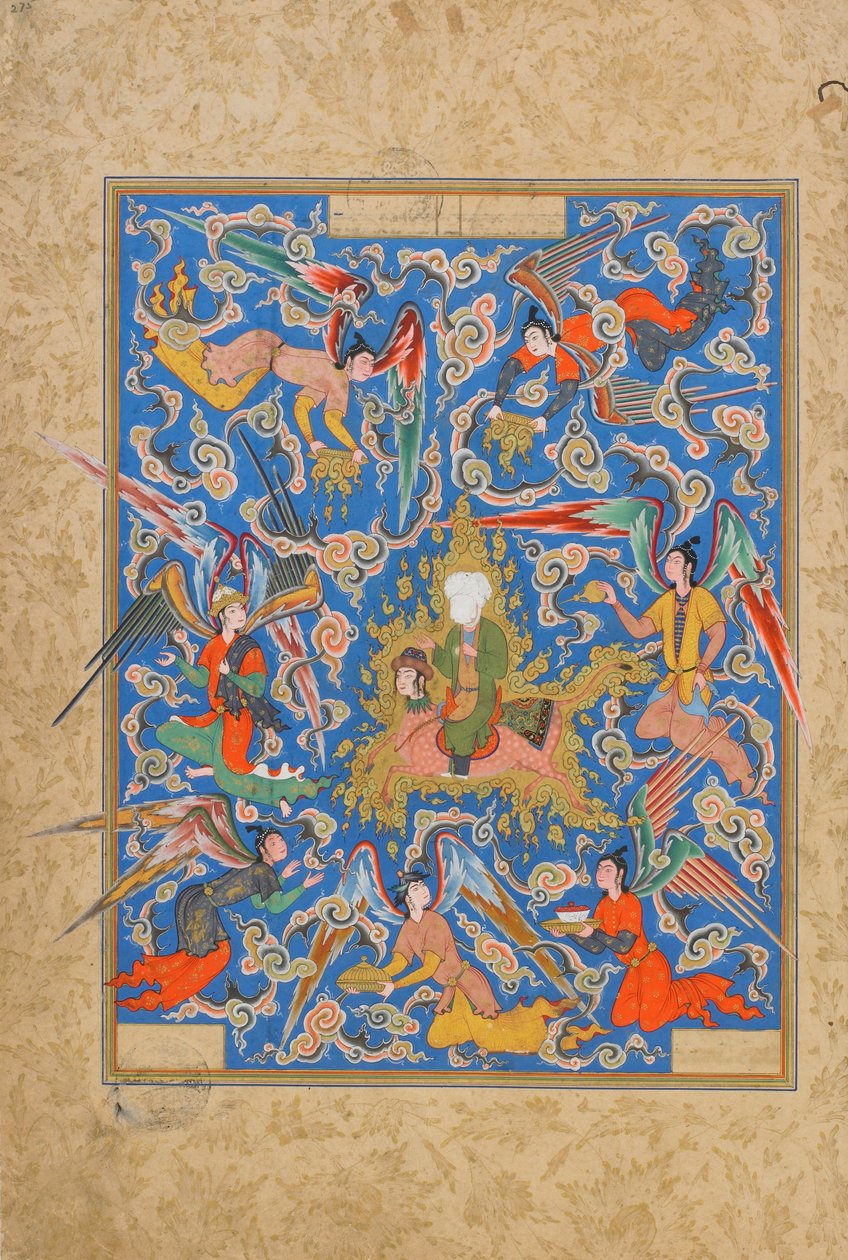 जामी (d.1492) हाफ अव्रंग (सेवन थ्रोंस) से फोलियो शायद मशद, खुरसान, ईरान, सफ़वीद काल, 1556-65 (अपारदर्शी जल रंग, स्याही और कागज पर सोना) द्वारा इस्लामी स्कूल
