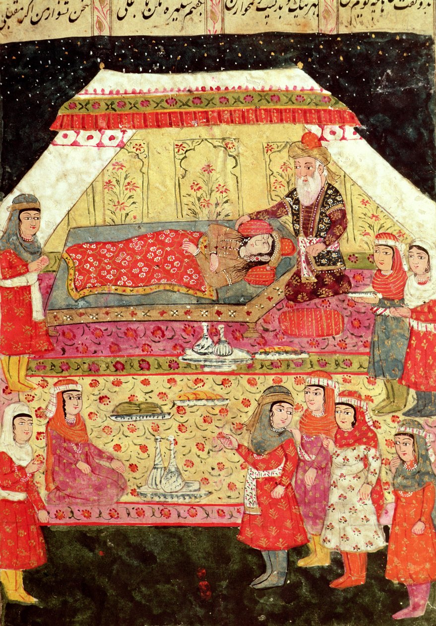 हरेम सीन, &39;शाहनामा&39; (किंग्स की पुस्तक), अबू-कासिम मनूर फ़िरदावी (c.934-c.1020) से चित्र द्वारा इस्लामी स्कूल