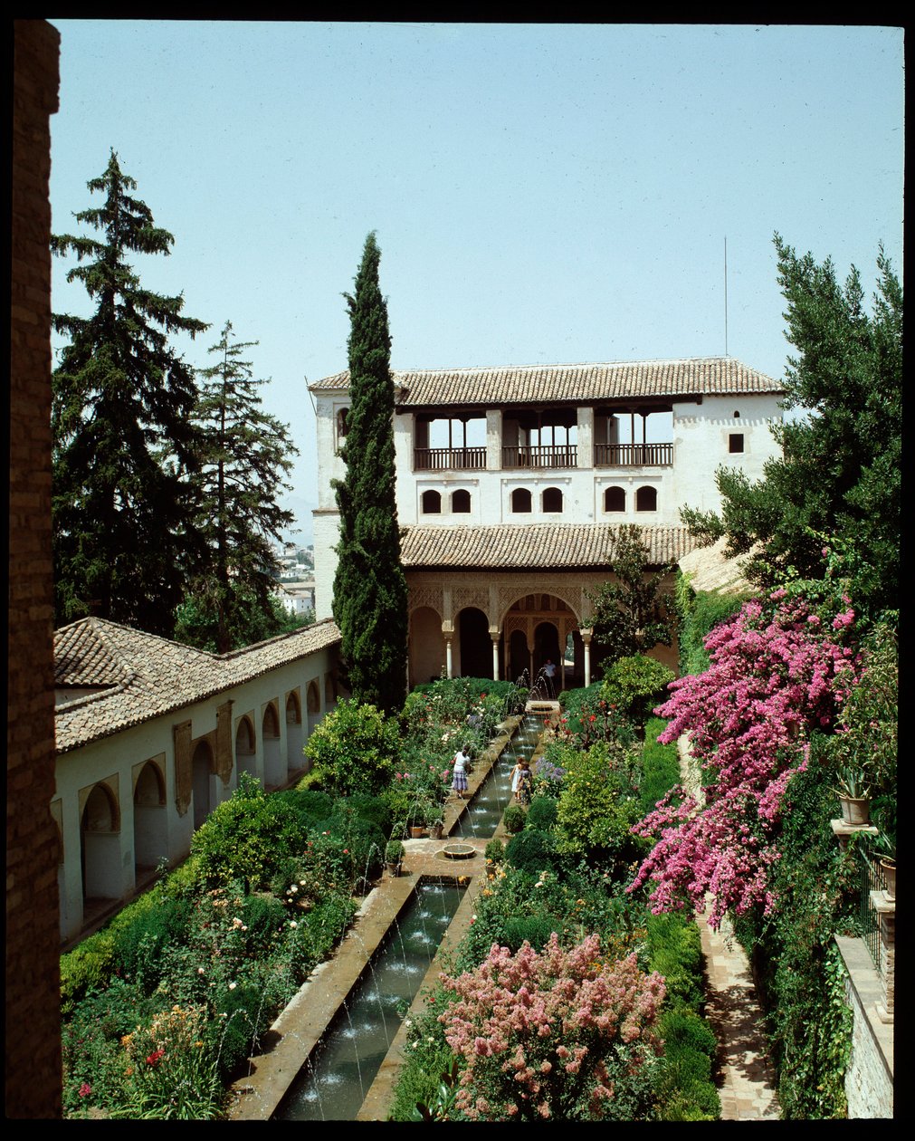 Palacio de Generallife और गर्मियों के बगीचों का दृश्य द्वारा इस्लामी स्कूल
