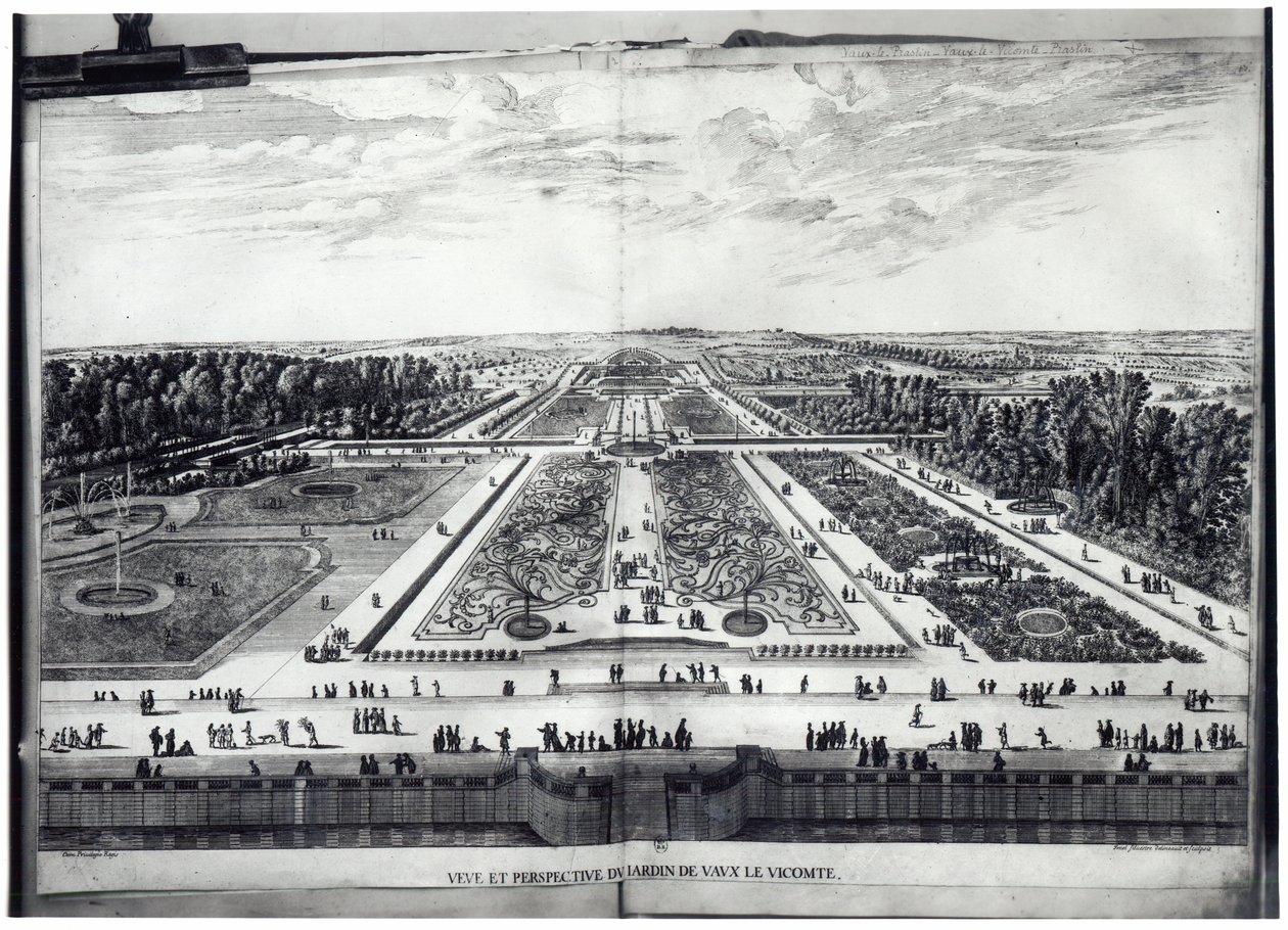Vaux-le-Vicomte के गार्डन का परिप्रेक्ष्य दृश्य द्वारा इज़राइल सिल्वेस्ट्रे द यंगर