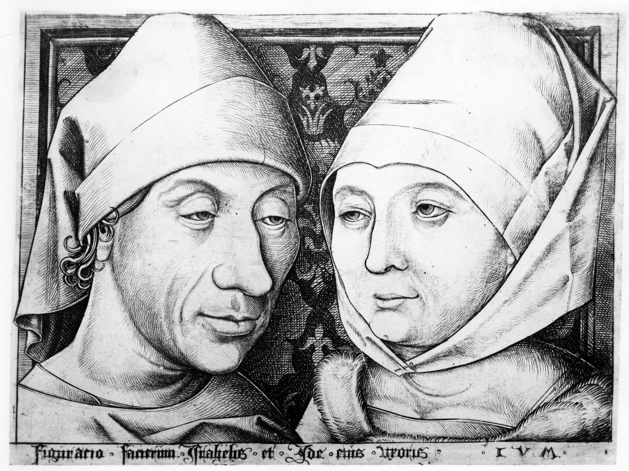 इज़राइल वैन मैककेनम और उनकी पत्नी इडा की पोर्ट्रेट, c.1490 द्वारा इज़राइल वैन मेकेनम द यंग
