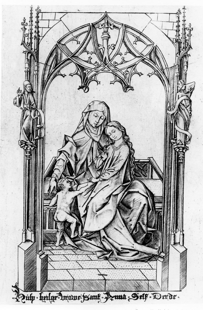 मैरी एंड द चाइल्ड के साथ सेंट एनी, c.1465-1500 द्वारा इज़राइल वैन मेकेनम द यंग