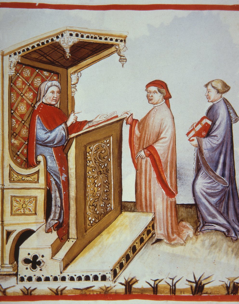 Baldach (इब्न बटलन) Tacuinum स्वस्थ (स्वास्थ्य के रखरखाव) लिखने की नई 2644 fol.4r Ububchasym, एक स्वस्थ कोडेक्स Tacuini से द्वारा इतालवी स्कूल