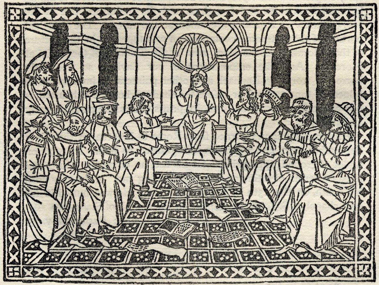 रिचर्ड फिशर द्वारा प्रकाशित &39;ए कैटलॉग ऑफ ए क्रैविंग्स, एशिंग्स एंड वुडकट्स&39; का हमारा उद्धारकर्ता और डॉक्टर, 1879 में प्रकाशित द्वारा इतालवी स्कूल