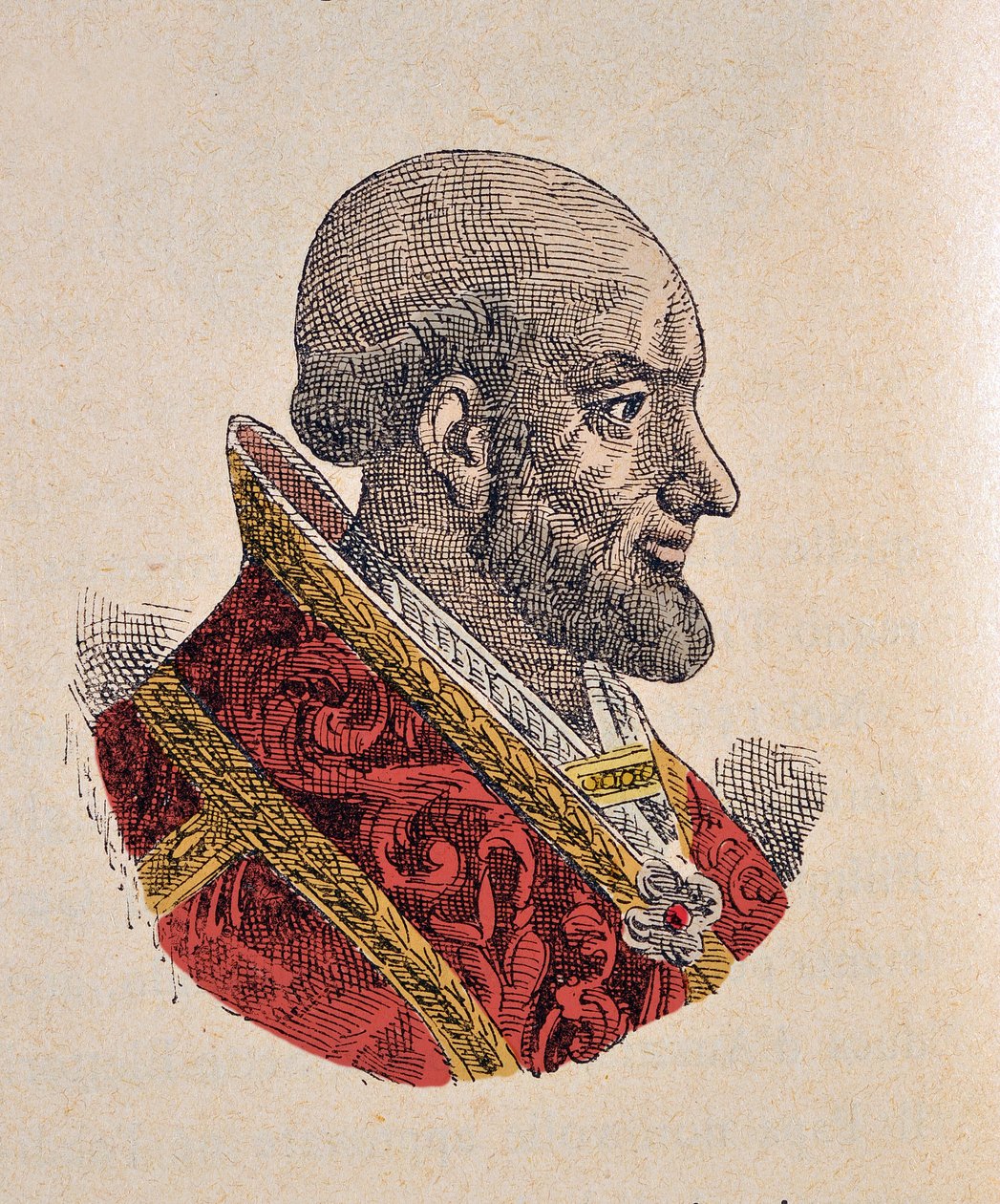 पोप पाई IV (Pius या Pio) का पोर्ट्रेट (1559-1565), 1898 (बाद के रंग के साथ उत्कीर्णन) द्वारा इतालवी स्कूल