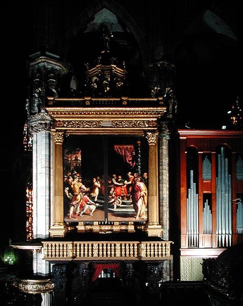 Giuseppe Meda द्वारा निर्मित अंग (1559-1602) का दृश्य (fl.1551 d.1599) Ambrogio Giovanni Figino (1548-1608) और Camillo Procaccini (1555-129) द्वारा इतालवी स्कूल