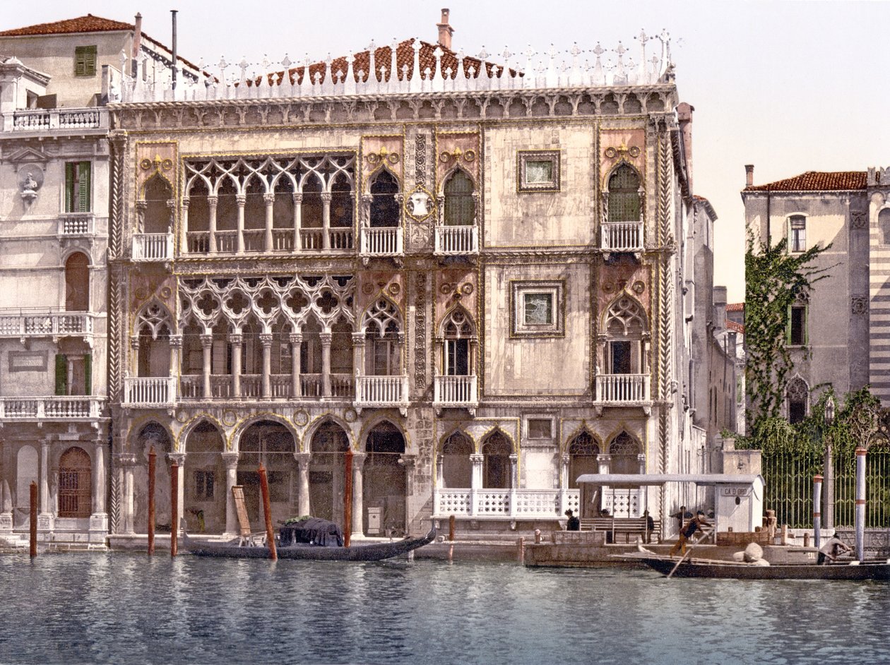 पलाज़ो सांता सोफिया, या सीए डॉरो वेनिस में ग्रांड नहर पर, 1890-1900 द्वारा इतालवी फोटोग्राफर