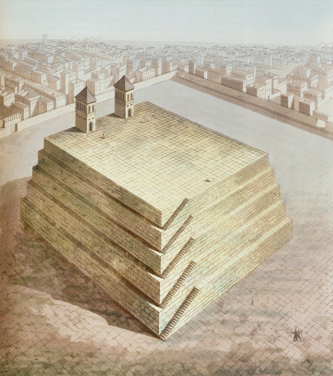 एक मैक्सिकन Teocalli, c.1820 द्वारा इतालवी स्कूल