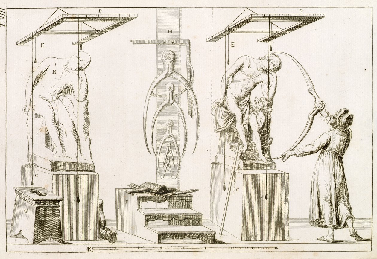 एक मूर्तिकार स्टूडियो, c.1800 द्वारा इतालवी स्कूल