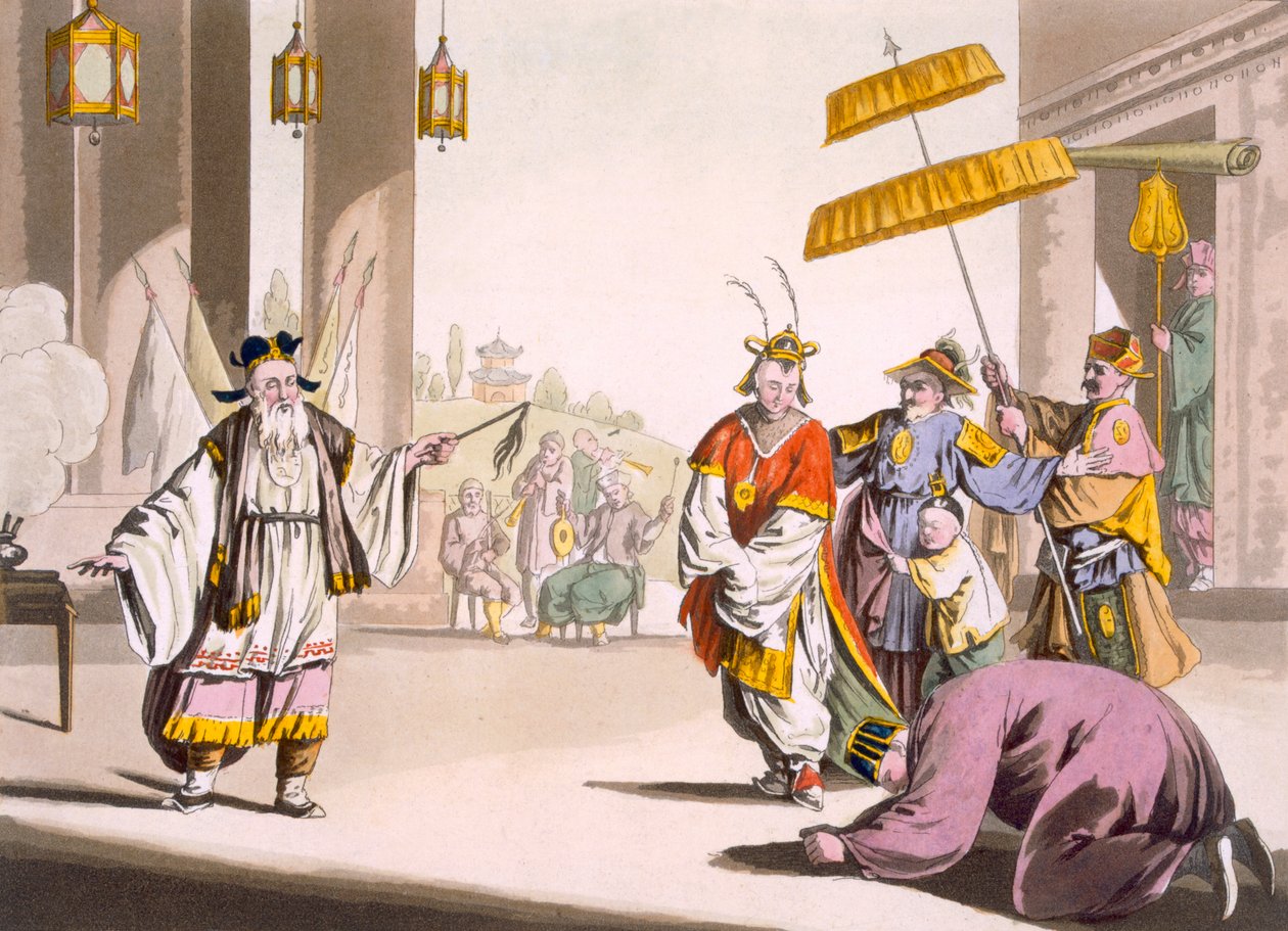 खुली हवा में एक नाटकीय प्रदर्शन, c.1820s-30s द्वारा इतालवी स्कूल