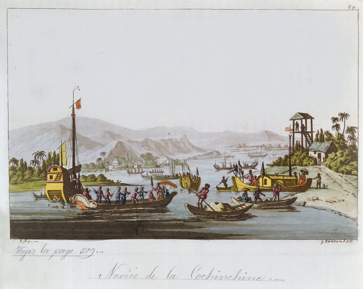 कोचीन चीन में नाव, सी। 1820-1825 द्वारा इतालवी स्कूल