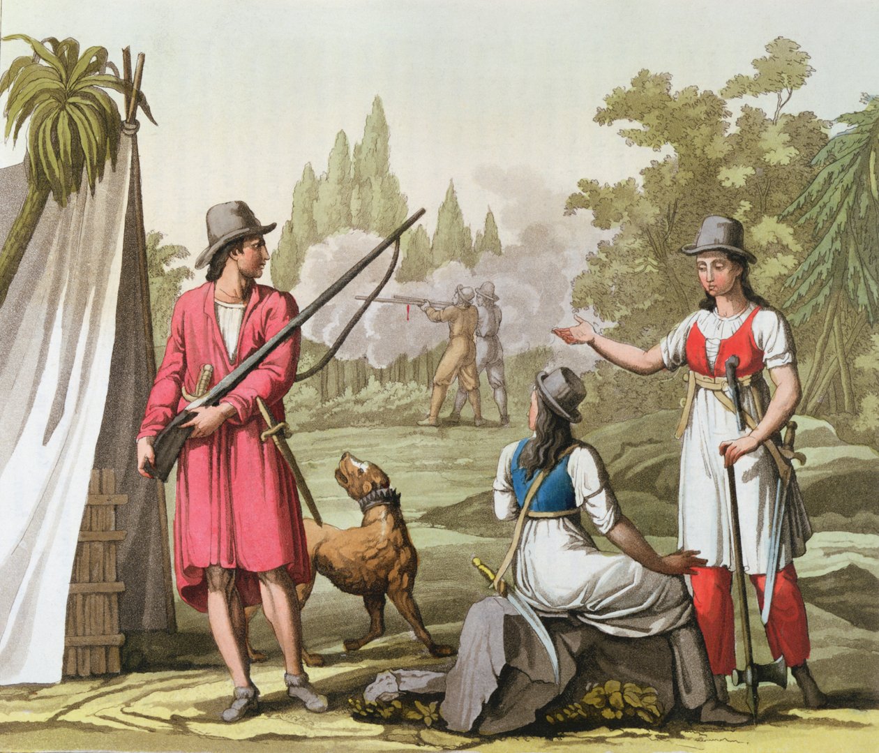 एंटिल्स में कप्तान जॉन रैकहम (d.1720) ऐनी बोन (d.1720) और मैरी रीड (d.1720), c.1820 द्वारा इतालवी स्कूल