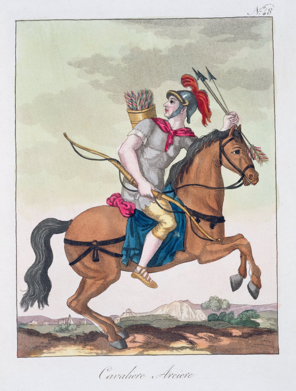 लावेलिका रोमा से कैवलरी आर्चर, 1825 द्वारा इतालवी स्कूल