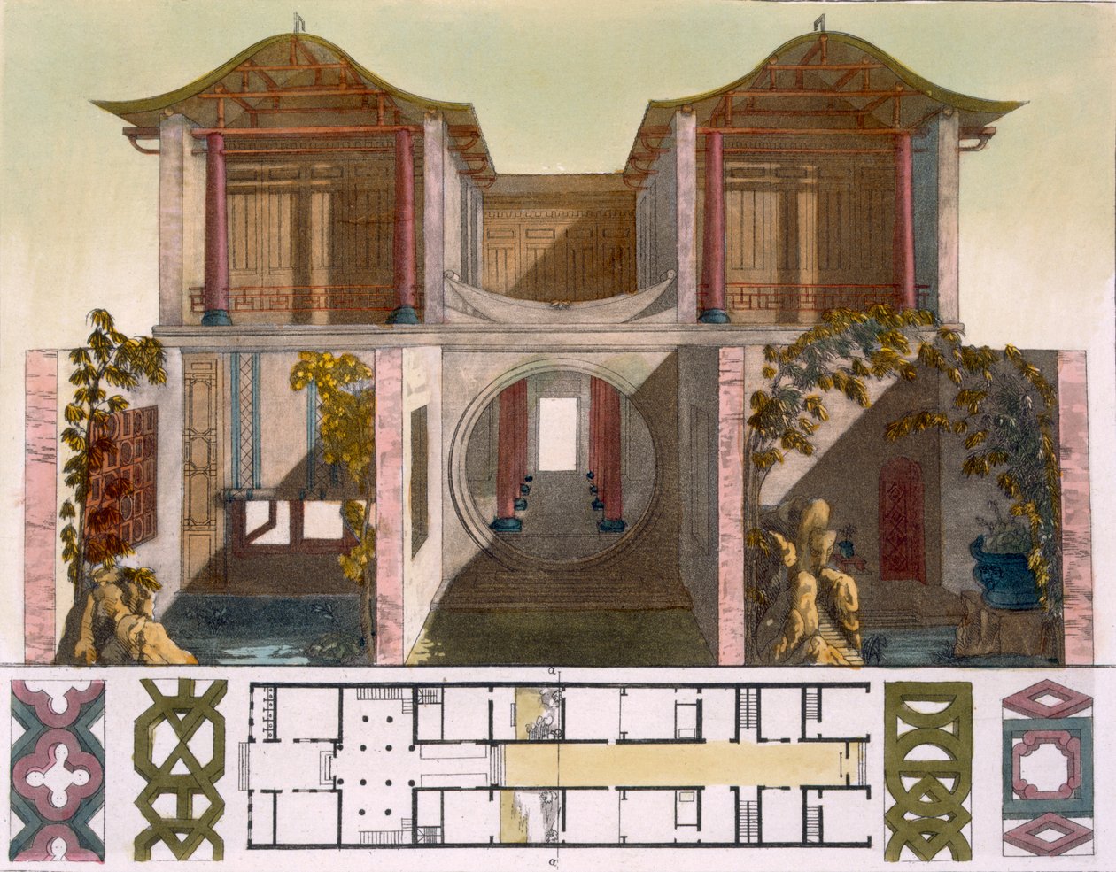 इंपीरियल पैलेस, बीजिंग के हॉल ऑफ ऑडियंस का कोर्ट, c.1820s-30s द्वारा इतालवी स्कूल