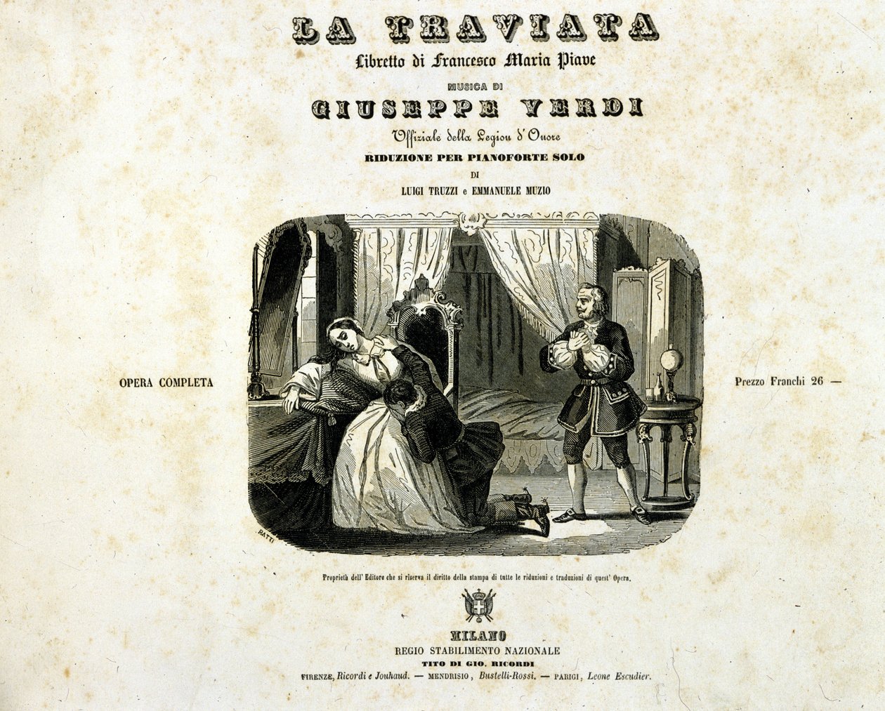 Giuseppe Verdi . द्वारा "ला ट्रैविटा" की पुस्तिका का कवर द्वारा इतालवी स्कूल