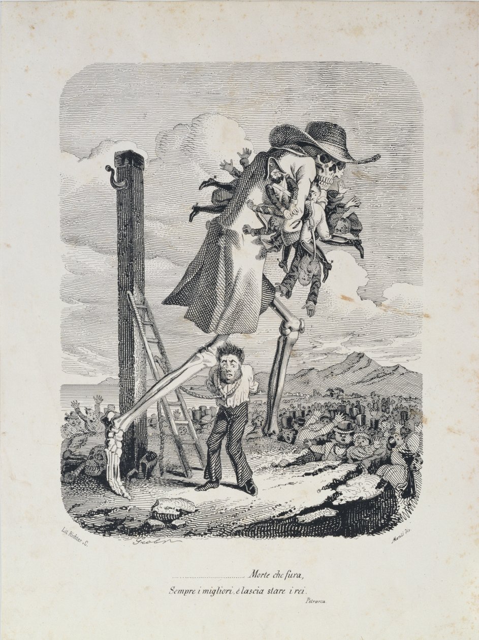 डेथ टेक ऑल द गुड ओन्स, और लेव्स विलेन्स, c.1850 द्वारा इतालवी स्कूल