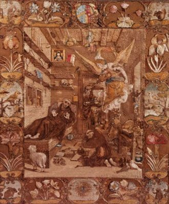 एक्स्टसी में St.Francis की कढ़ाई की तस्वीर, पाओलो पियाज़ा द्वारा पेंटिंग के बाद, 1599-1622 (कपड़ा) द्वारा इतालवी स्कूल