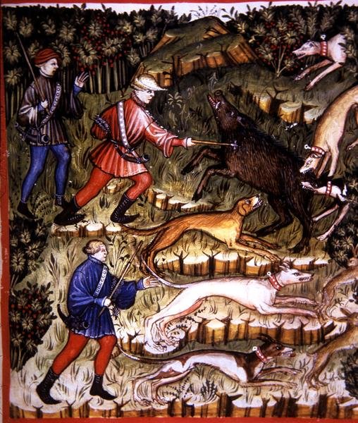 Fol.96r शिकार करने वाले जानवर, 'टैकुइनम सैंटियाटिस कोडेक्स विंडोबोनेंसिस' (वेल्लम) से चित्रण द्वारा इतालवी स्कूल