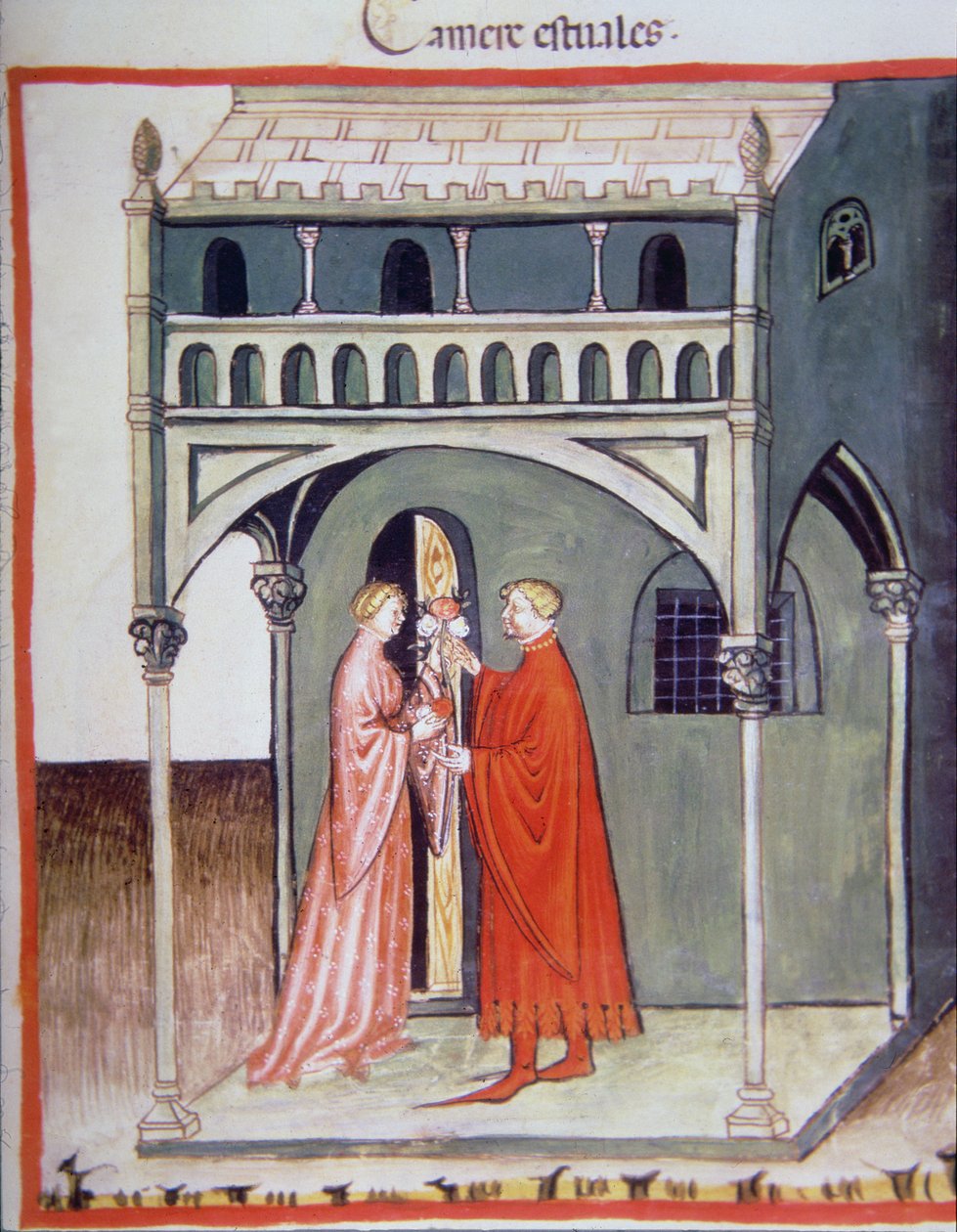 Fol.97r समर रूम, Tacuinum Santiatis कोडेक्स Vindobonensis से चित्रण द्वारा इतालवी स्कूल